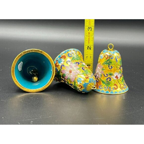 Lillian Vernon Cloisonne Enamel Bell Ornament 2" - Set Of 3 ~ #396 COLORFUL - Picture 6 of 9